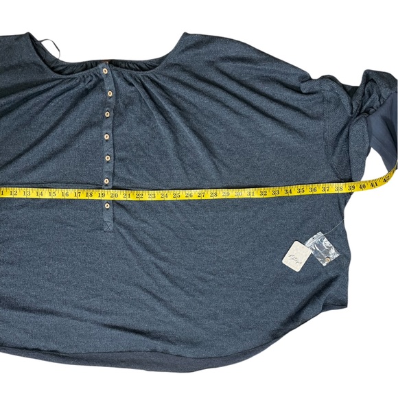 NWT Free People “Marla” Henley Oversized Boho Poppy Seed Blue Top - Picture 8 of 16